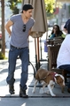 Paul in L.A. walking his dog - paul-wesley photo
