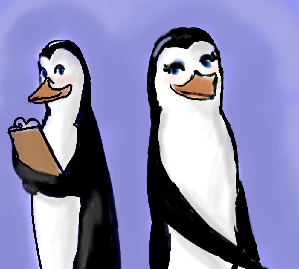 pinguin, penguin of madagascar fan Art: for the Contest: Tara and Kowalski.