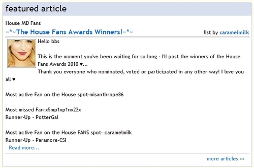 house fans awards 2010 featured