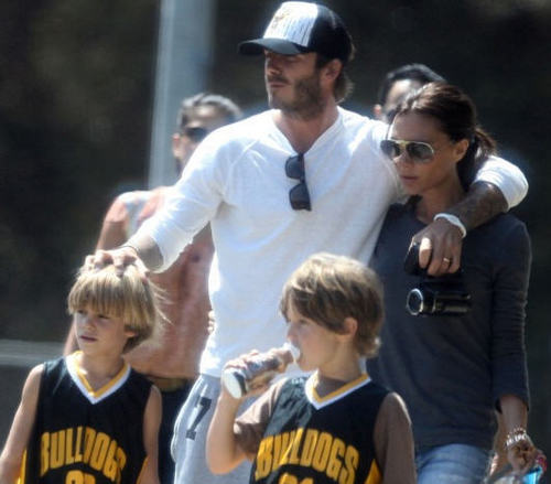  David Beckham with his family - 17 Sept 2010