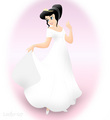 Adult Melody wearing a wedding dress - disney photo
