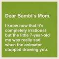 Fan letter to Bambis Mom - disney photo