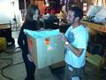  Stana gets delivery on set. - castle photo