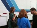 Stana on her way to set - castle photo