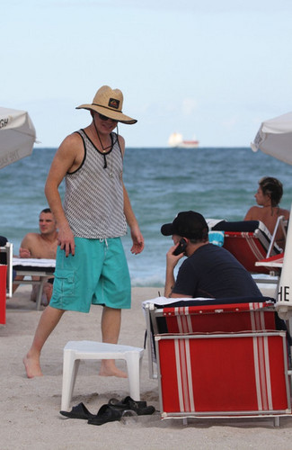 Adam Lambert on the Beach