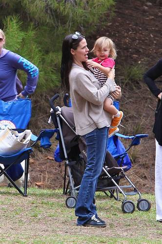  Jen took violet and Seraphina to play soccer!