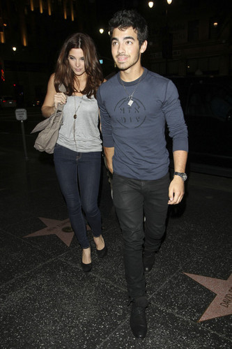 A dressed down Ashley Greene and Joe Jonas head to dinner at Katsuya in Hollywood 