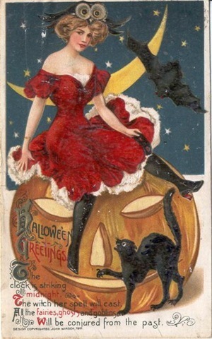  Vintage Dia das bruxas Cards