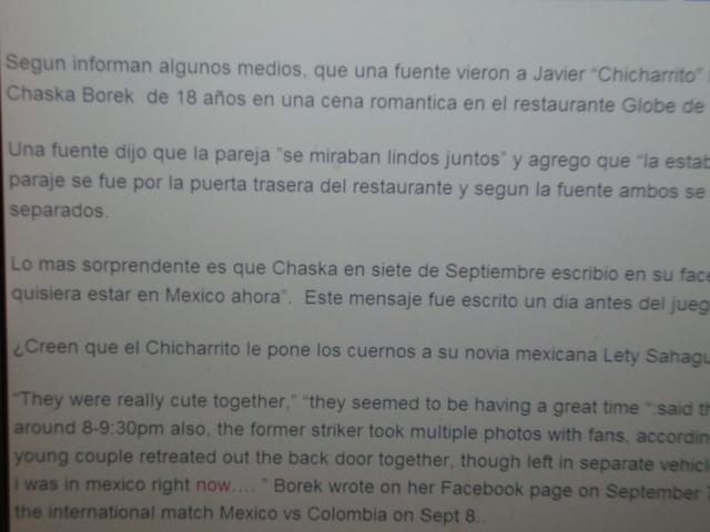 chaska borek y chicharito. Chaska Borek: chicharito y su