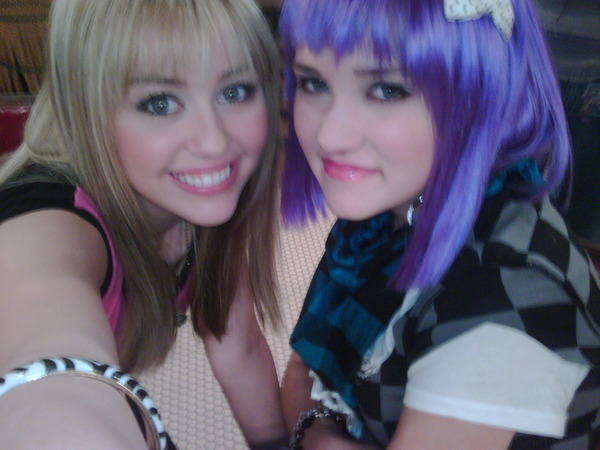 Hannah Montana backstage Miley Cyrus and Emily Osment Photo 16448823 