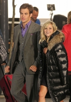 Reese on set of "This Means War"