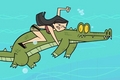 Heather punching an alligator - total-drama-island photo
