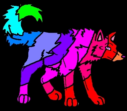  Thats one colorful wolf. *o*