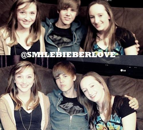 Justin Bieber with fans