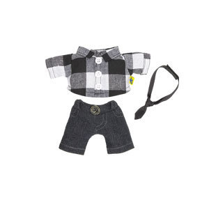 Build-A-Bear SMALLFRYS BUDDIES AQUA PLAID 2-FER PANTS OUTFIT Mini Teddy Clothes