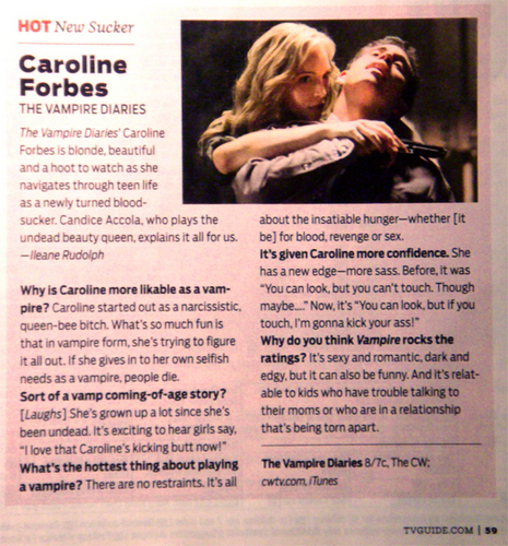  Caroline Forbes is TV Guide’s ‘Hot New Sucker’!