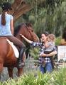 Jen and Seraphina visits the horses! - jennifer-garner photo