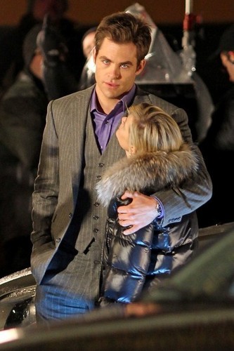  Chris on the set of "This Means War"