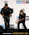Justin and Usher in the AMA Press Room - justin-bieber photo