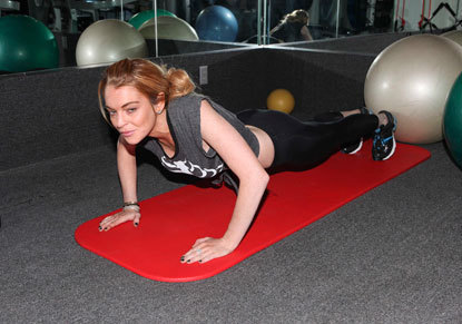 Lindsay Lohan: Thanksgiving Workout Woman