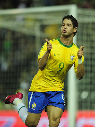  Pato playing for Brazil