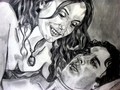  Katherine& Damon  - the-vampire-diaries fan art