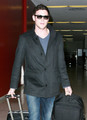 Cory lands at LAX after visiting Vancouver for the Thanksgiving holiday - glee photo