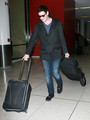 Cory lands at LAX after visiting Vancouver for the Thanksgiving holiday - glee photo
