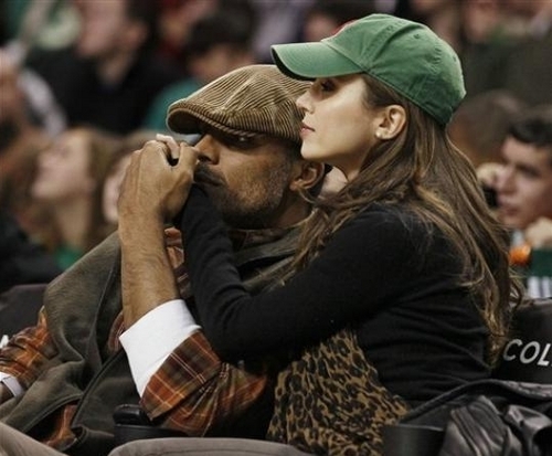 Eliza and Rick at a Celtics game 