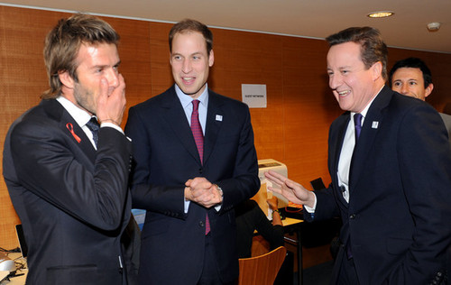 Prince William and British Prime Minister David Cameron 