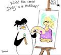 Rico as a Painter - penguins-of-madagascar fan art