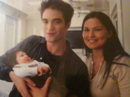  Rob and baby on the set of BD