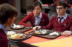 suki sato and gabe forrest at the lunch table