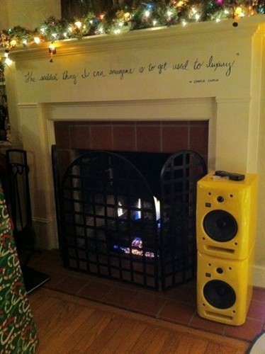  Charlie Chaplin quote on my mantle... Workin on Christmas!