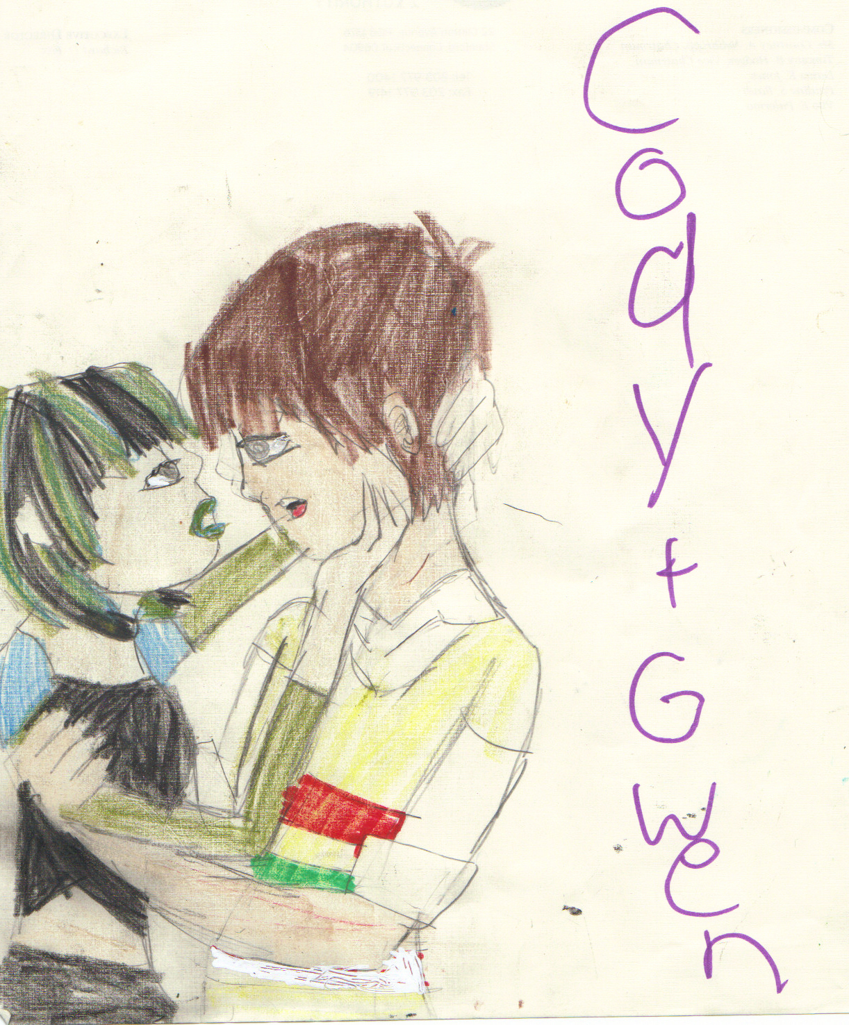 Fan Art of codyXgwen for fans of Gwen and Cody ♥. 