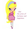 Sue the pixie of harmony and happiness in her  1st everday clothes by Winxlove - the-winx-club fan art