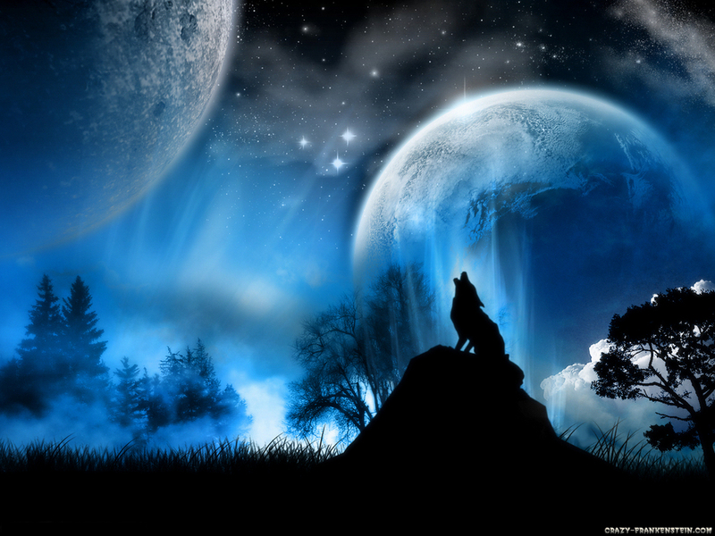 wolf wallpaper - Fire and Ice