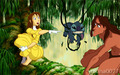 Jane,Tarzan and.... Stitch - disney-leading-ladies fan art