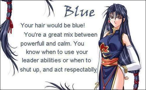  Аниме hair blue