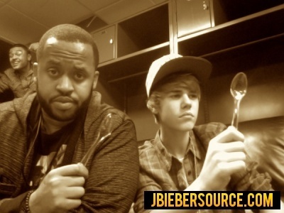 Justin playing with spoons haha :)