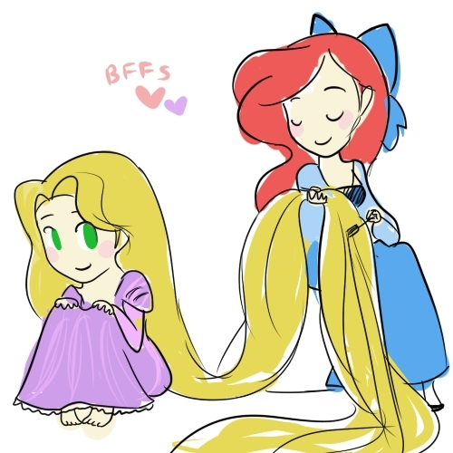  Ariel and Rapunzel <3