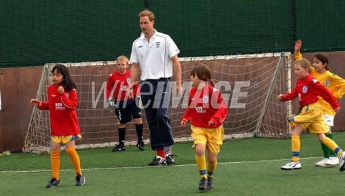  Prince William Visits FA's Hat-Trick Project