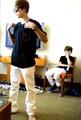 Justin and Christian ( look at justin´s shoes behind him..!!) - justin-bieber photo