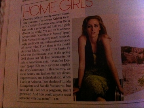 Kristen Stewart 2011 Vogue US - February Scan
