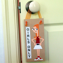  Candace's "Girls Only" Doorknob Sign
