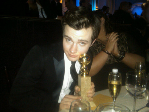 Chris Colfer and his Golden Globe