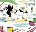 Paint Fight - penguins-of-madagascar fan art