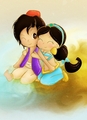 Jasmine and Aladdin  - disney-princess fan art