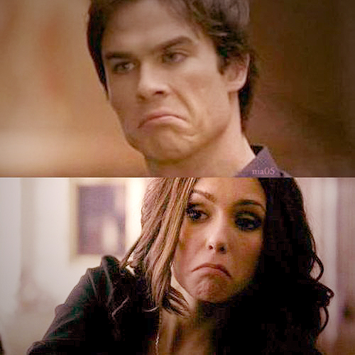  Katherine & Damon ; same expressions