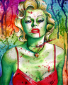 Marilyn Monroe Zombie Doll Watercolor Painting - marilyn-monroe fan art
